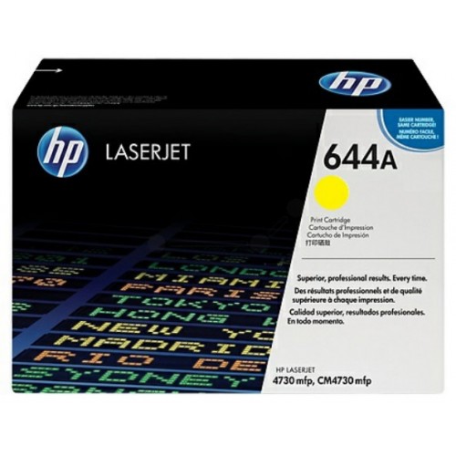 Toner laser hewlett packard laserjet color 4730, 644A amarillo.