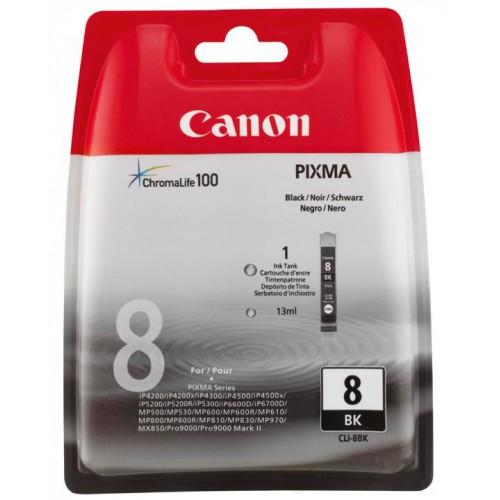 Cartucho ink-jet canon pixma ip4200/4200x/4200 series, negro cli-8bk