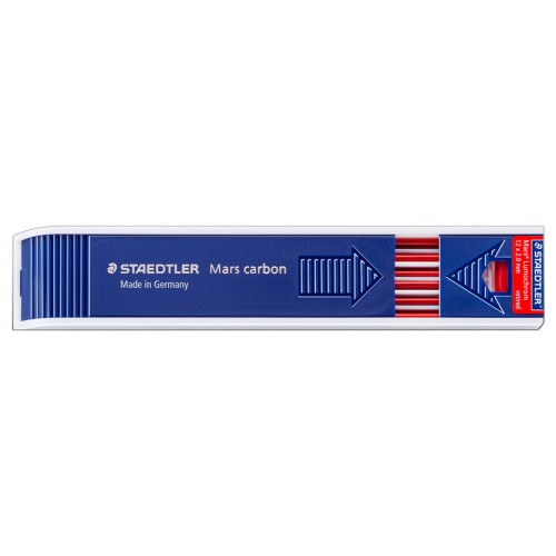 Minas de dibujo staedtler lumochrom 204-2, rojo, estuche con 12 uds.