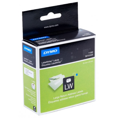 Etiqueta dymo labelwriter™, 25x54 mm. papel blanco, rollo de 500 uds.