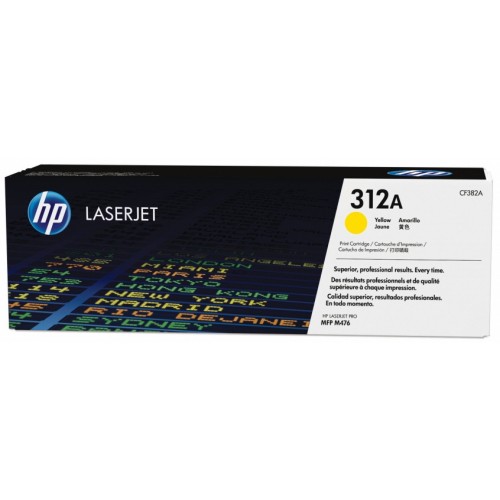 Toner laser hewlett packard color laserjet pro mfp m476dn/m476dw/m476nw, 312a amarillo
