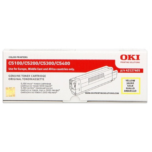 Toner laser oki c5100/5200/5300/5400 amarillo type c6.