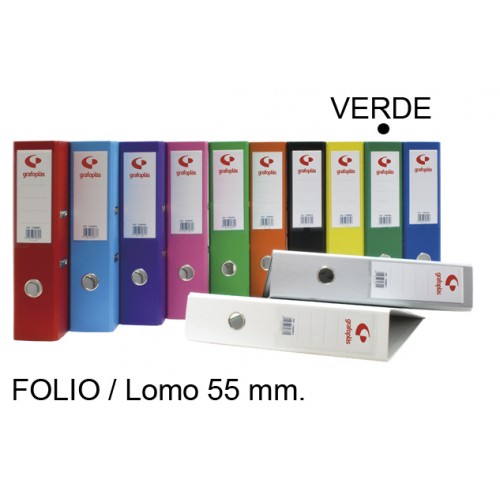 Archivador de palanca grafoplas grafcolor folio, lomo 55 mm. verde