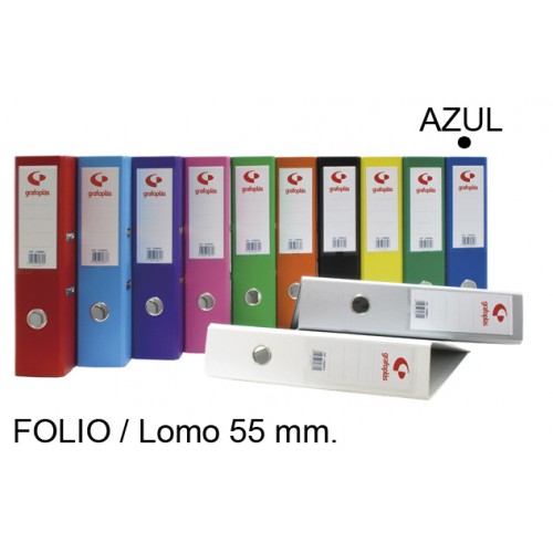 Archivador de palanca grafoplas grafcolor folio, lomo 55 mm. azul
