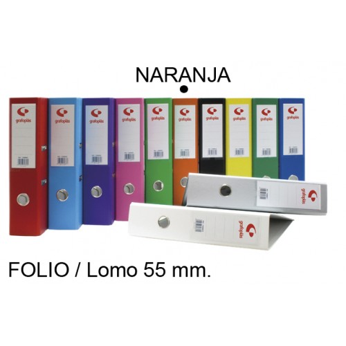 Archivador de palanca grafoplas grafcolor folio, lomo 55 mm. naranja