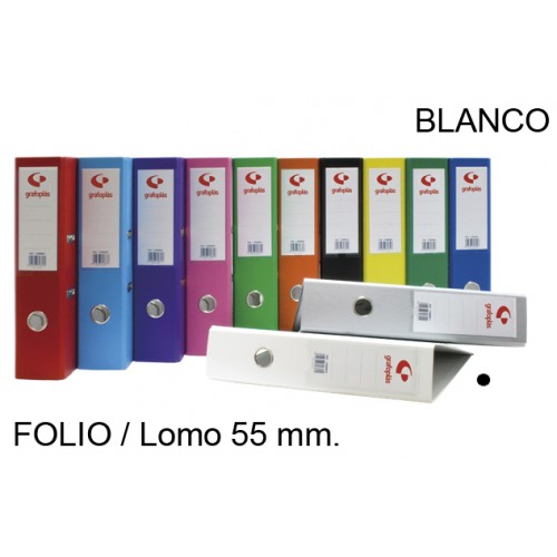 Archivador de palanca grafoplas grafcolor folio, lomo 55 mm. blanco
