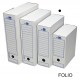 Caja de archivo definitivo liderpapel folio, cartón ondulado blanco