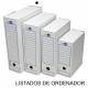 Caja de archivo definitivo liderpapel listados de ordenador, cartón ondulado blanco