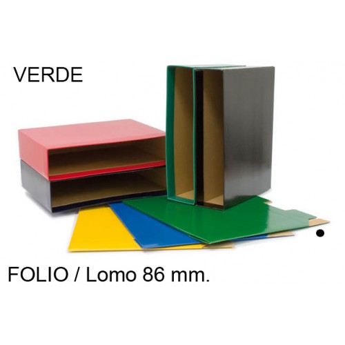 Cajetín archivador de palanca grafoplas grafcolor folio, lomo 86 mm. verde