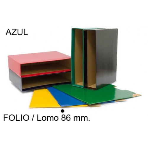 Cajetín archivador de palanca grafoplas grafcolor folio, lomo 86 mm. azul