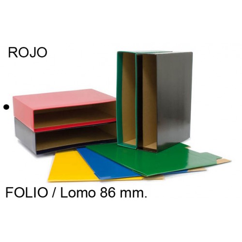 Cajetín archivador de palanca grafoplas grafcolor folio, lomo 86 mm. rojo