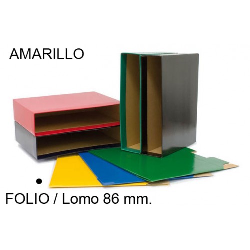 Cajetín archivador de palanca grafoplas grafcolor folio, lomo 86 mm. amarillo