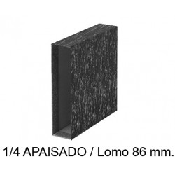 Cajetín archivador de palanca grafoplas ecoclassic en formato 1/4 apaisado, lomo 86 mm. color jaspeado negro.