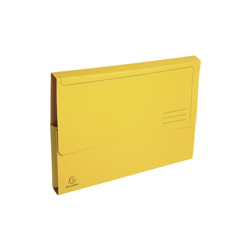 Subcarpeta cartulina con bolsa fuelle y solapa exacompta en formato din a-4, color amarillo.
