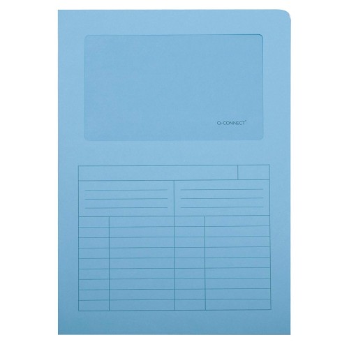 Subcarpeta cartulina con ventana transparente q-connect din a4, azul