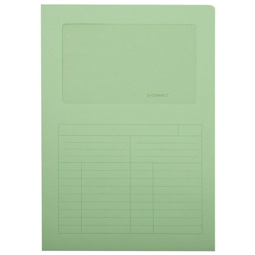 Subcarpeta cartulina con ventana transparente q-connect din a4, verde