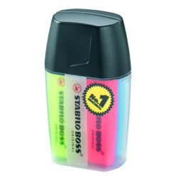 Marcador fluorescente stabilo boss original, colores surtidos, estuche big boss box de 4 uds.