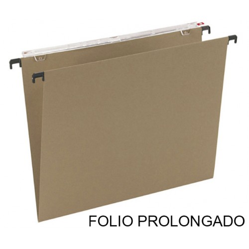 Carpeta colgante grafoplas con visor superior largo 290 mm. folio prolongado, kraft