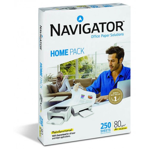 Papel navigator home pack, din a4, de 80 grs/m². paquete de 250 hojas