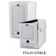 Caja de archivo definitivo liderpapel folio doble, cartón ondulado blanco