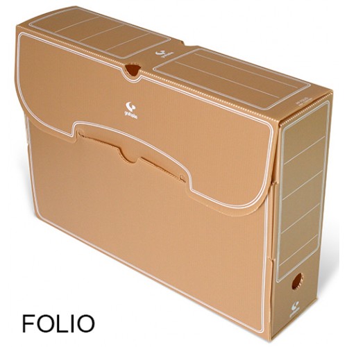 Caja de archivo definitivo grafoplas folio, polipropileno marrón