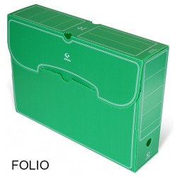 Caja de archivo definitivo grafoplas en formato folio, polipropileno verde.