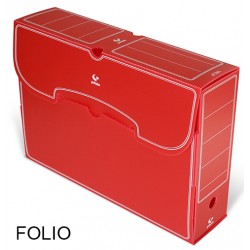Caja de archivo definitivo grafoplas en formato folio, polipropileno rojo.