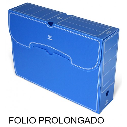 Caja de archivo definitivo grafoplas folio prolongado, polipropileno azul