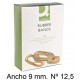 Gomas elásticas q-connect anchas, 125x9 mm. caja de 1 kg.