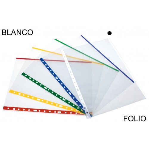 Funda multitaladro en polipropileno de galga extra grafoplas folio, transparente con indicador blanco