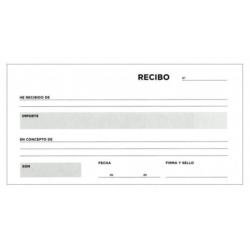 Talonario recibo original liderpapel, 3 en folio apaisado de 205x102 mm ...