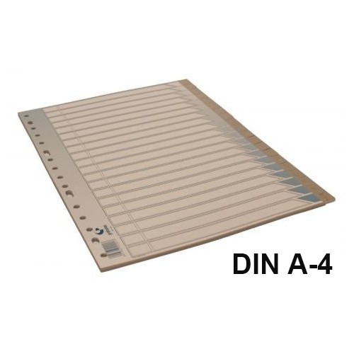 Abecedario 20 posiciones en pvc con multitaladro grafoplas en formato din a-4, color gris.