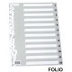Separador numérico 1-12 en polipropileno con multitaladro grafoplas folio, gris