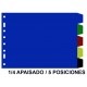 Separador 5 posiciones en pvc con multitaladro grafoplas 1/4 apaisado, colores surtidos opacos
