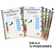 Separador 12 posiciones en polipropileno extra con multitaladro grafoplas en formato folio, colores surtidos translúcidos.