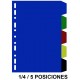 Separador 5 posiciones en pvc con multitaladro grafoplas 1/4, colores surtidos opacos