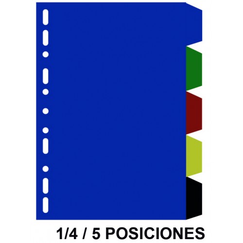 Separador 5 posiciones en pvc con multitaladro grafoplas 1/4, colores surtidos opacos