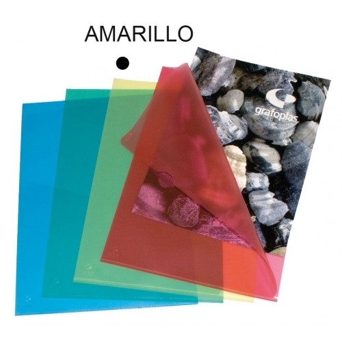 Dossier con uñero en polipropileno piel de naranja grafoplas din a4, amarillo transparente