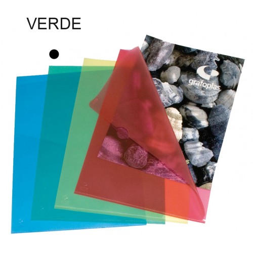Dossier con uñero en polipropileno piel de naranja grafoplas folio, verde transparente