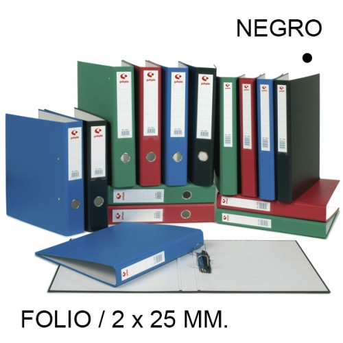 Carpeta de 2 anillas mixtas de 25 mm. grafoplas grafcolor folio, negro