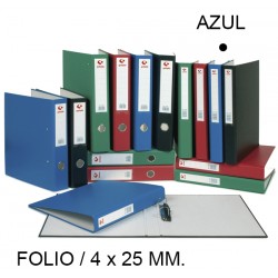 Carpeta de 4 anillas mixtas de 25 mm. grafoplas grafcolor en formato folio, color azul.