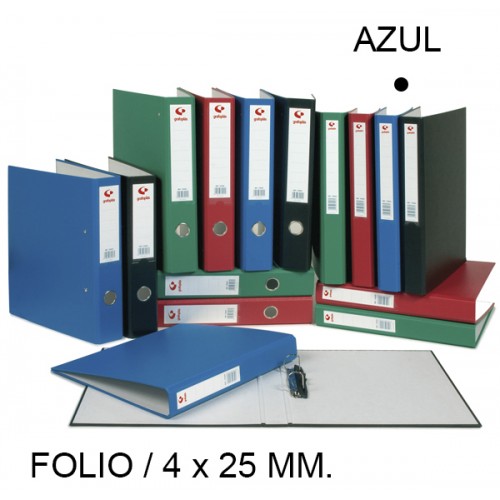 Carpeta de 4 anillas mixtas de 25 mm. grafoplas grafcolor folio, azul