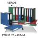 Carpeta de 2 anillas mixtas de 40 mm. grafoplas grafcolor folio, verde