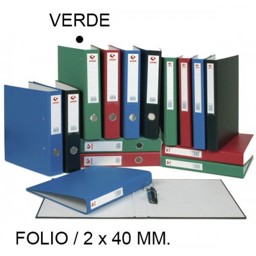 Carpeta de 2 anillas mixtas de 40 mm. grafoplas grafcolor folio, verde