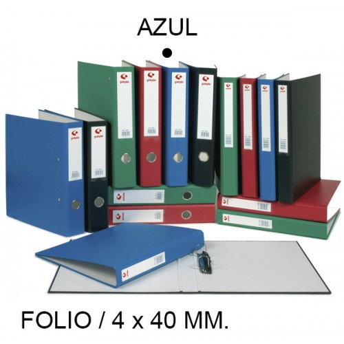 Carpeta de 4 anillas mixtas de 40 mm. grafoplas grafcolor folio, azul