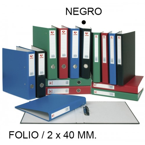 Carpeta de 2 anillas mixtas de 40 mm. grafoplas grafcolor folio, negro