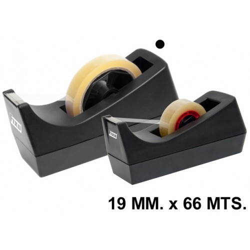 Portarrollos de sobremesa grafoplas fixo, 19 mm. x 66 mts. negro