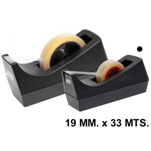 Portarrollos de sobremesa grafoplas fixo, 19 mm. x 33 mts. negro