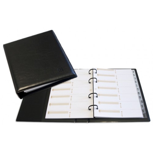 Listín telefónico con 4 anillas mixtas de 20 mm. grafoplas basic 1/4 negro