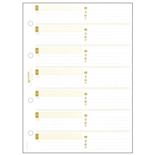 Recambio listín telefónico con 4 anillas mixtas de 20 mm. grafoplas basic 1/4, blíster de 25 hojas